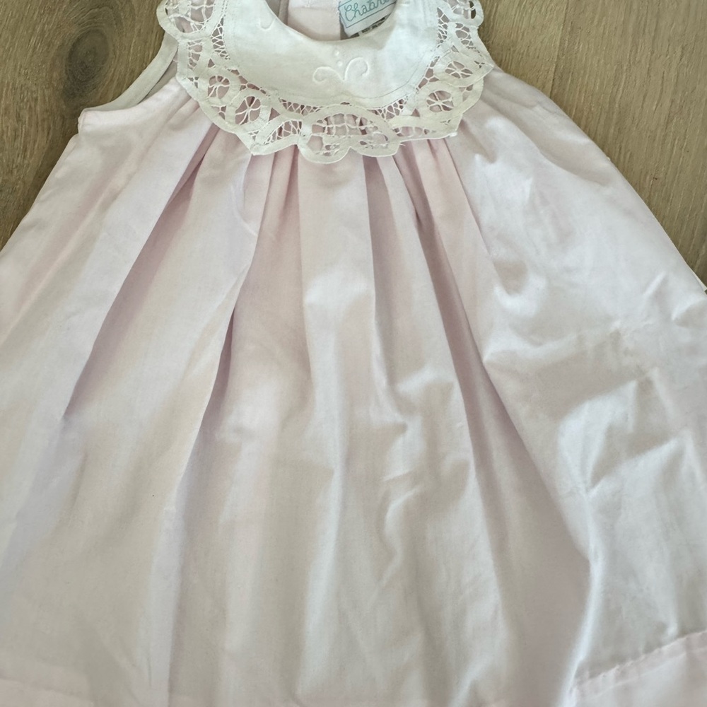 Elegant Pink Lace Collar Kids Dress